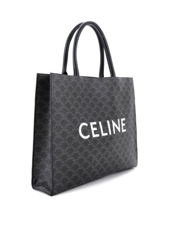 Celine Horizontal Logo Cabas Triomphe Coated Canvas tote bag - Brown