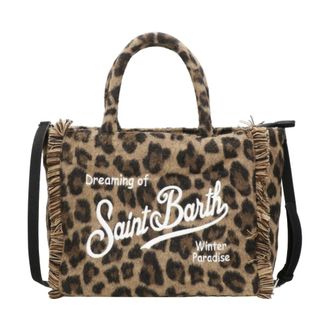 MC2 Saint Barth Tassen.. Luipaardprint - Dames - Shoppers - Veelkleurig - ONE Size - Su&egrave;de - Tassen
