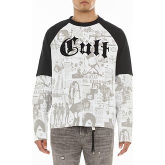 Cult of Individuality Layered Long Sleeve Raglan T-Shirt in White at Nordstrom, Size Xx-Large