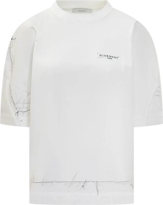 Givenchy T-shirt van katoen - Dames - T-shirts - Wit - XS - Katoen - Tops