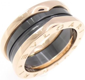 Bulgari Pink Gold Black Pink Gold (18K) Ceramic Band Ring (Pre-Owned)