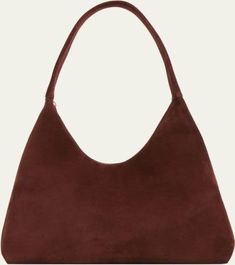 Mansur Gavriel Candy Zip Suede Shoulder Bag
