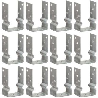 vidaXL Vidaxl - Picchetti per Recinzione 12 pz Argento 9x6x15cm Acciaio Zincato