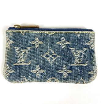 Louis Vuitton Blue Monogram Denim Coin Purse/Coin Case (Pre-Owned)