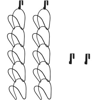OEM 10 Porte-chapeaux, M&eacute;tal, R&eacute;glable, Crochet De Porte, Mural, Pour Foulards, Sacs, V&ecirc;tements, Noir