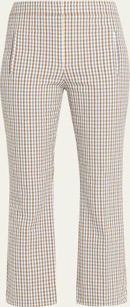 Veronica Beard Arte Plaid Kick-Flare Pants