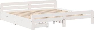 vidaXL Bed frame without Mattress White 200x200 cm Solid Wood Pine Vidaxl