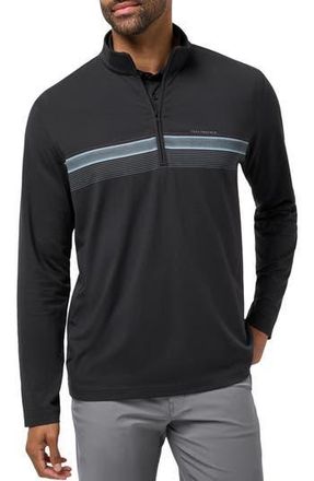 Travis Mathew Nautical Adventure Quarter Zip Pullover in Black at Nordstrom Rack, Size Medium