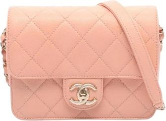 Chanel Pre-owned Matelasse Grained Calf Small Shoulder Bag - Dames - Vintage Schoudertas - Roze - ONE Size - Leer - Vintage