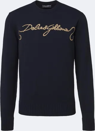 Dolce & Gabbana Pullover in lana vergine con ricamo