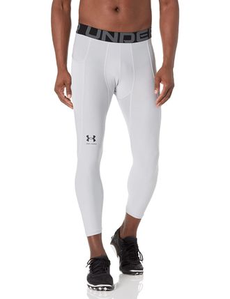 Under Armour Mens Armour HeatGear 3/4 Leggings, Mod Gray (011)/Black, X-Large