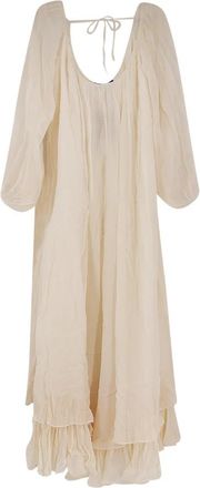 Mes Demoiselles... Viscose Crash Lange Jurk - Dames - Maxi kleedjes - Beige - XS - Kleedjes
