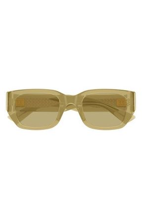 Bottega Veneta 51mm Rectangular Sunglasses in Yellow at Nordstrom