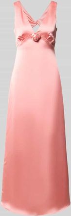 Vero Moda Schmales Abendkleid mit Rosen-Applikation Modell GIANNA in Koralle, Gr&ouml;&szlig;e XL