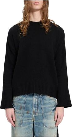 Ann Demeulemeester Jersey de cuello redondo - Knitwear - Hombre - Negro - XL