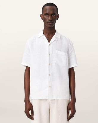 AllSaints Tri Embroidered Linen Shirt