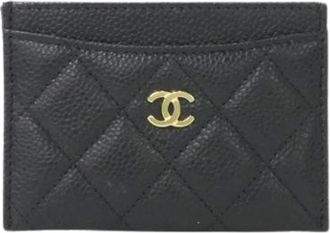 Chanel Pre-owned Wallets, female, Black, Size: ONE SIZE Pre-owned Vintage Card Case