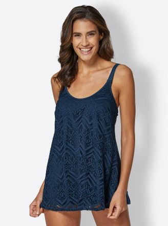 Feel Good Tankini-Top FEEL GOOD, Damen, Gr. 38, Cup B, blau (dunkelblau), Elasthan, Polyamid, Bikini-Oberteile Tankini-Top