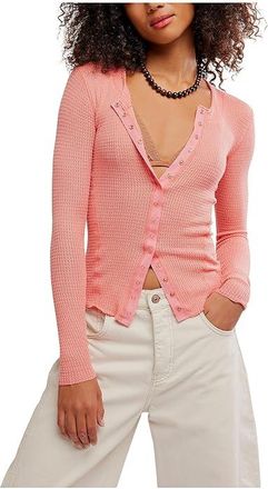 Free People Going Places Cardi Womens Clothing Coral Crimson : MD (Womens 8-10), Elastane/Polyester/Viscose