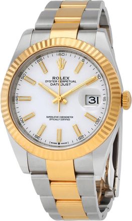 Rolex Datejust 41 White Dial Steel and 18K Yellow Gold Oyster Mens Watch 126333WSO