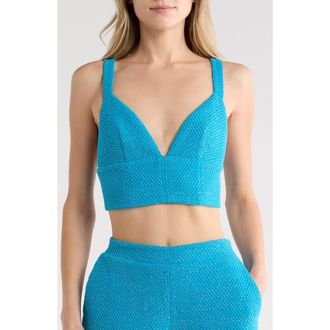 L'agence Castalia Cotton Blend Crop Top in Blue Teal at Nordstrom Rack, Size Xx-Small