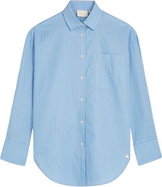 JOSH V Sissie Oversized Blouse - Dames - Blouses & Shirts - Blauw - Maat: S Katoen