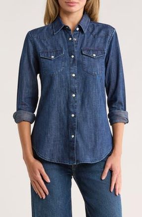Tailor Vintage Denim Western Shirt in Dark Wash at Nordstrom Rack, Size X-Small
