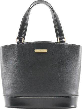 Burberry Pre-owned Leather totes - Dames - Vintage Shopper - Zwart - ONE Size - Leer - Vintage