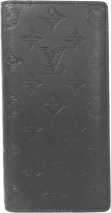 Louis Vuitton Black Leather Long Wallet (Bi-Fold) (Pre-Owned)