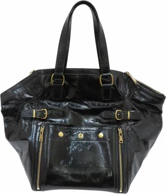 Saint Laurent Black Patent Leather Tote Bag (Pre-Owned)