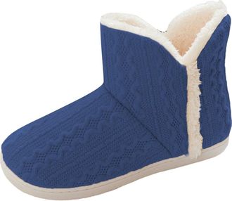 Generic High Top Knitted Autumn and Winter Indoor Confinement Shoes for Men and Women Slippers Outdoor Warm Boots Casual for Men Shoes (Dark Blue, 7-7.5)