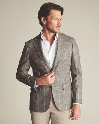 CHARLES TYRWHITT Wool Texture Twill Jacket