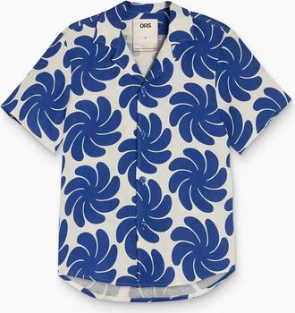 OAS Mens Nebula Cuba Linen Shirt In Blue