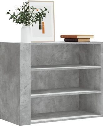vidaXL Wall Cabinet Concrete Grey 75x35x60 cm Engineered Wood Vidaxl