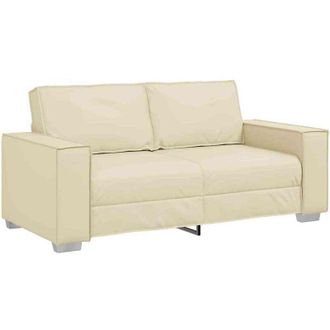 vidaXL Sof&aacute; Loveseat De 180 Cm Con Coj&iacute;n Crema Cuero Sint&eacute;tico Vidaxl
