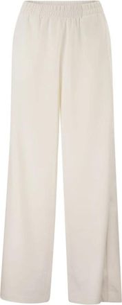 Fay Regular Fit Jersey Broeken - Dames - Wijde Broeken - Wit - S - Polyester - Broeken