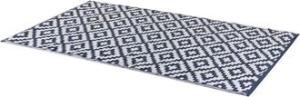 EDÈN JARDÍ Alfombra de exterior rectangular blanco y azul oscuro de 150x240 cm