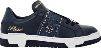 Philipp Plein Low Top Sneakers Mix Strass Cocco - unisex - Sneakers - Blauw - 41 EU - Leer - Schoenen