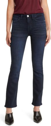 Frame Denim Le Crop Mini Boot Jeans In Onyx