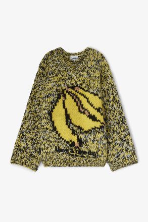 Ganni Yellow Banana Handknit Sweater - Size XS Wool