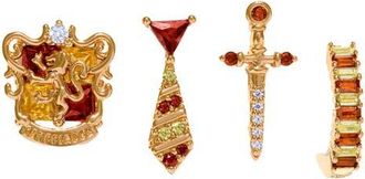 Girls Crew x Harry Potter Set of 4 Assorted Single Stud Earrings in Gold/Gryffindor at Nordstrom