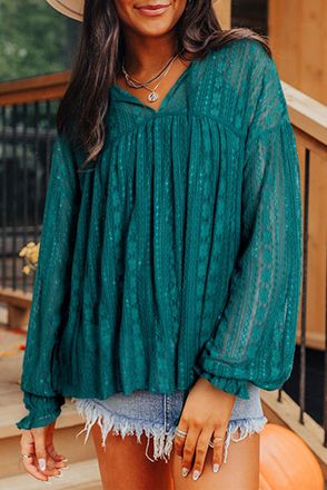 Azura Exchange Kanten Lange Mouw Top