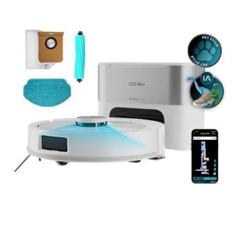 Cecotec Cecotec Robot Aspirador - Base Autovaciado 3l - Ia - Navegaci&oacute;n L&aacute;ser - 2500pa - Conga Y90 Pearl. Autonom&iacute;a 240mins En Modo Eco