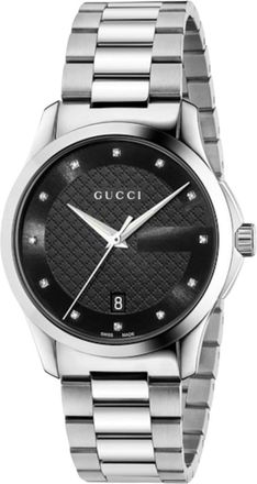 Gucci G-Timeless YA126456 Unisex Watch with Diamond Dial - Silver Stainless Steel - One Size