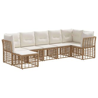 vidaXL Conjunto De Sof&aacute;s De Exterior Natural Poli&eacute;ster Vidaxl