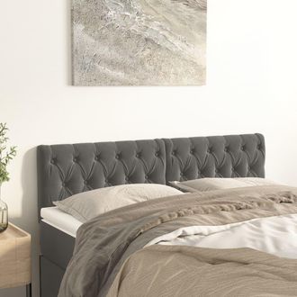 vidaXL Cabeceros 2 Unidades De Terciopelo Gris Oscuro 80x7x78/88 Cm Vidaxl