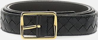 Bottega Veneta Black Braided Belt