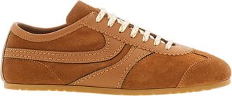 Dries Van Noten Brown Suede Leather Low-Top Sneakers