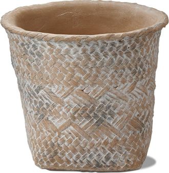 Tag Tulum Whitewash Cement Basket Planter Small for Indoor Plants in Beige at Nordstrom