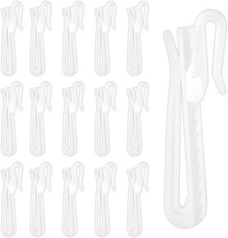 No Brand 80 Ganchos De Pl&aacute;stico Para Cortinas, 7x2,5 Cm, Ganchos Ajustables Para Cortinas, Ganchos Para Pliegues, Gancho De Trinquete Para Cortinas De Ducha Y 